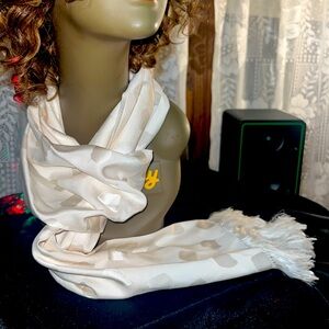 Crème Silk Polka Dot Scarf